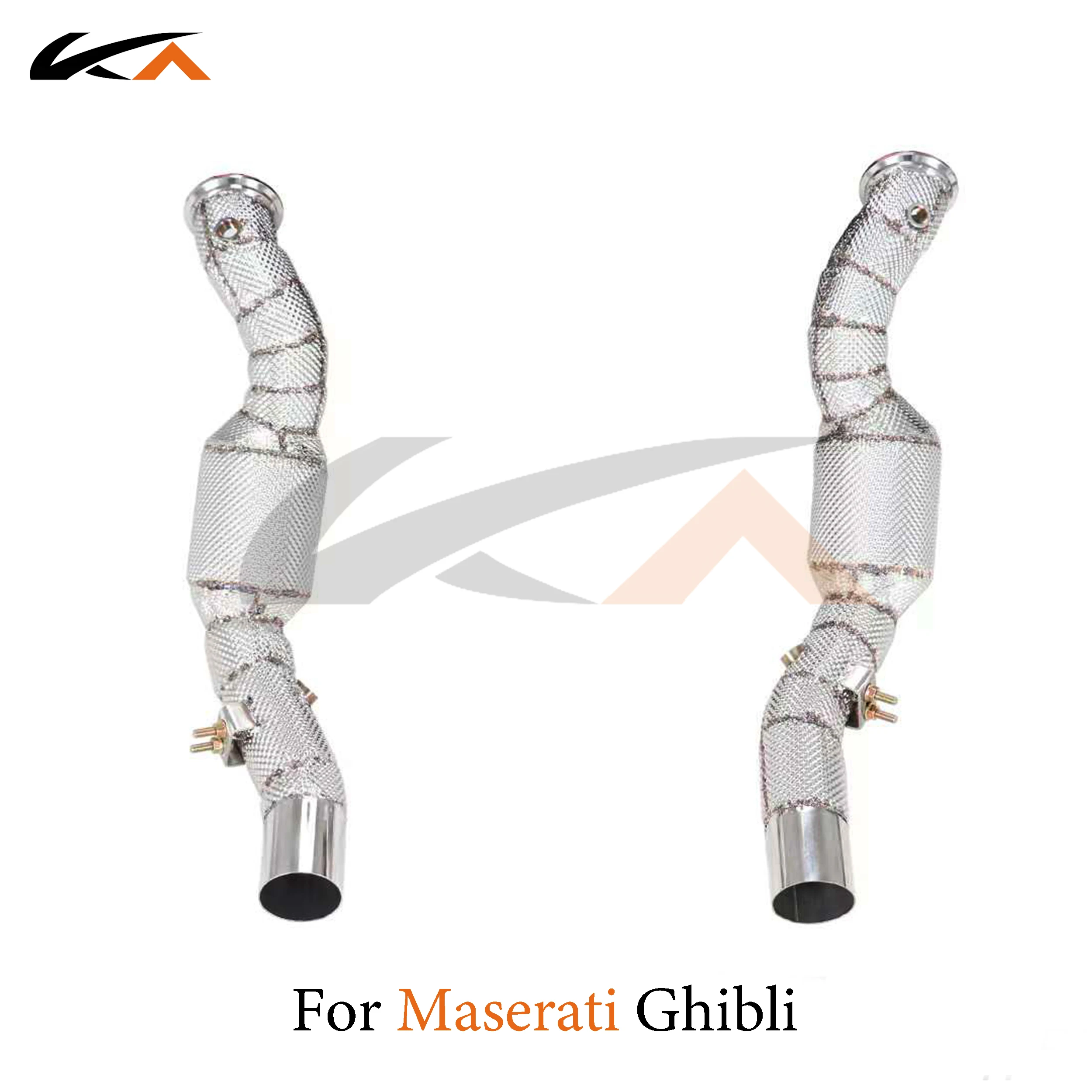 KA 튜닝 다운파이프 배기 스테인리스 스틸 헤더, 마세라티 지브리 3.0t 퍼포먼스, 자동차 부품, 열 차폐 촉매 작용