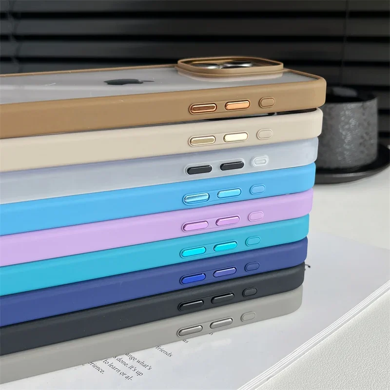 Enhanced Transparent Edge Protective Phone Case with Anti-Drop Bumper