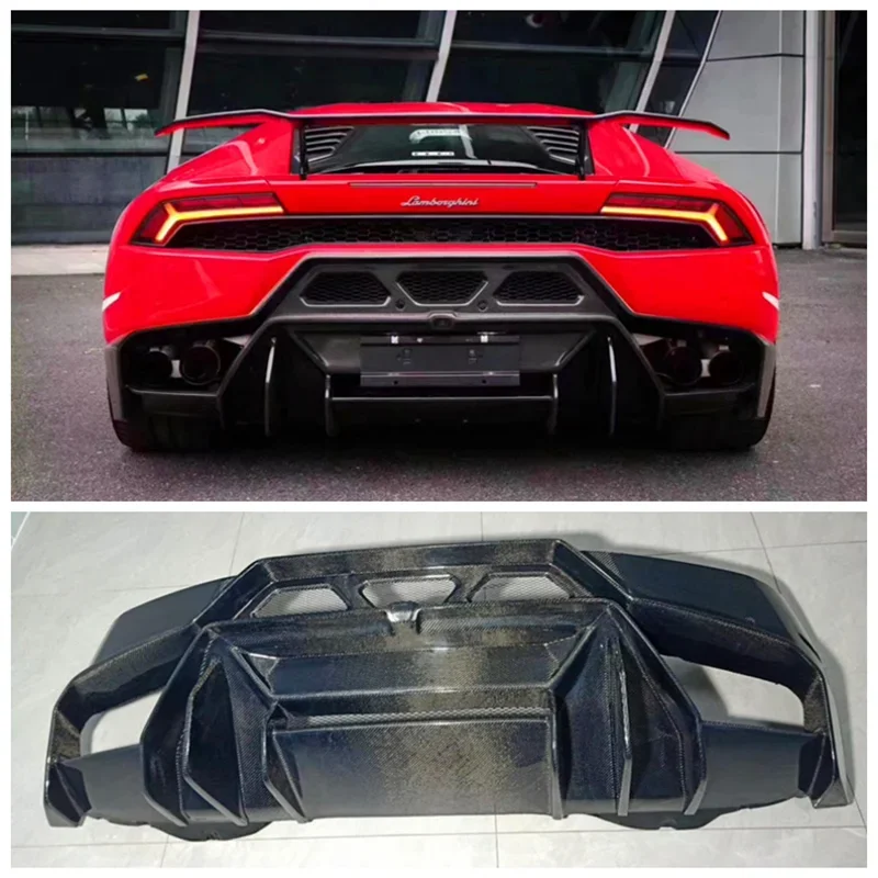 

Fits For Lamborghini LP580 LP610 2014-2022 High Quality Carbon Fiber Rear Bumper Diffuser Spoiler Protector Cover