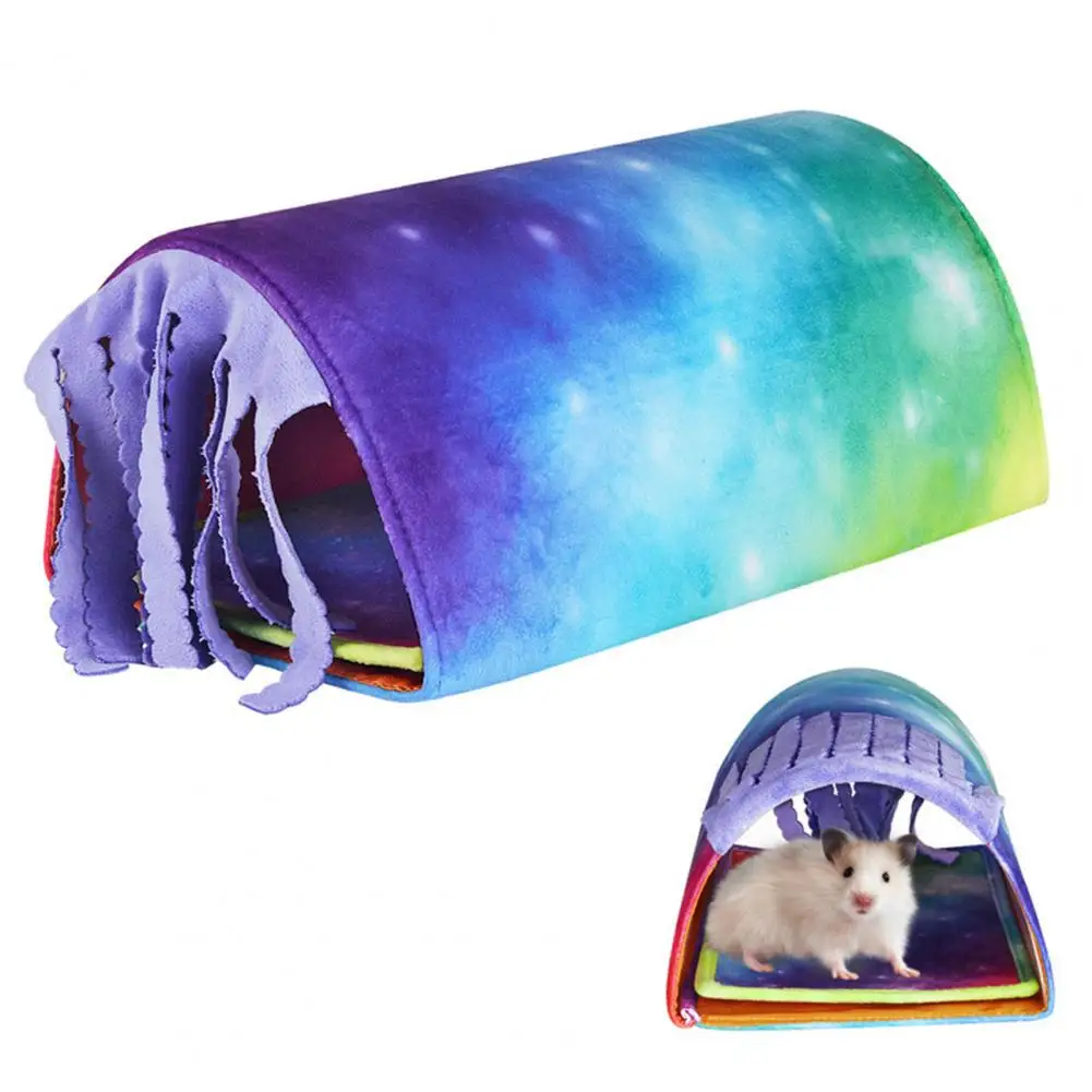 

Pet Nest Cozy Padded Hamster Nest Space Design Vibrant Color Thickened Warm Small Bedding Winter Warm Hamster Tunnel for Small