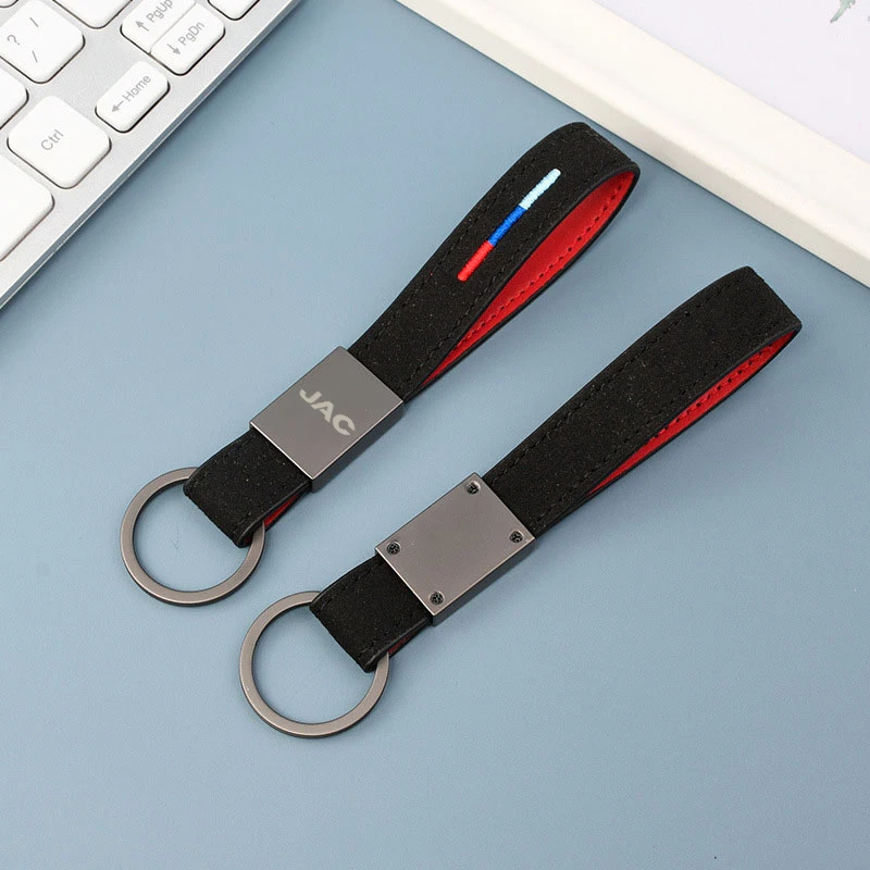 Car Key Chain Rings Metal Leather Keychain Auto For JAC Refine J3 J4 J7 JS2 JS3 JS4 KR1 S2 S3 S4 S5 S7 Vapour T8 car Accessories