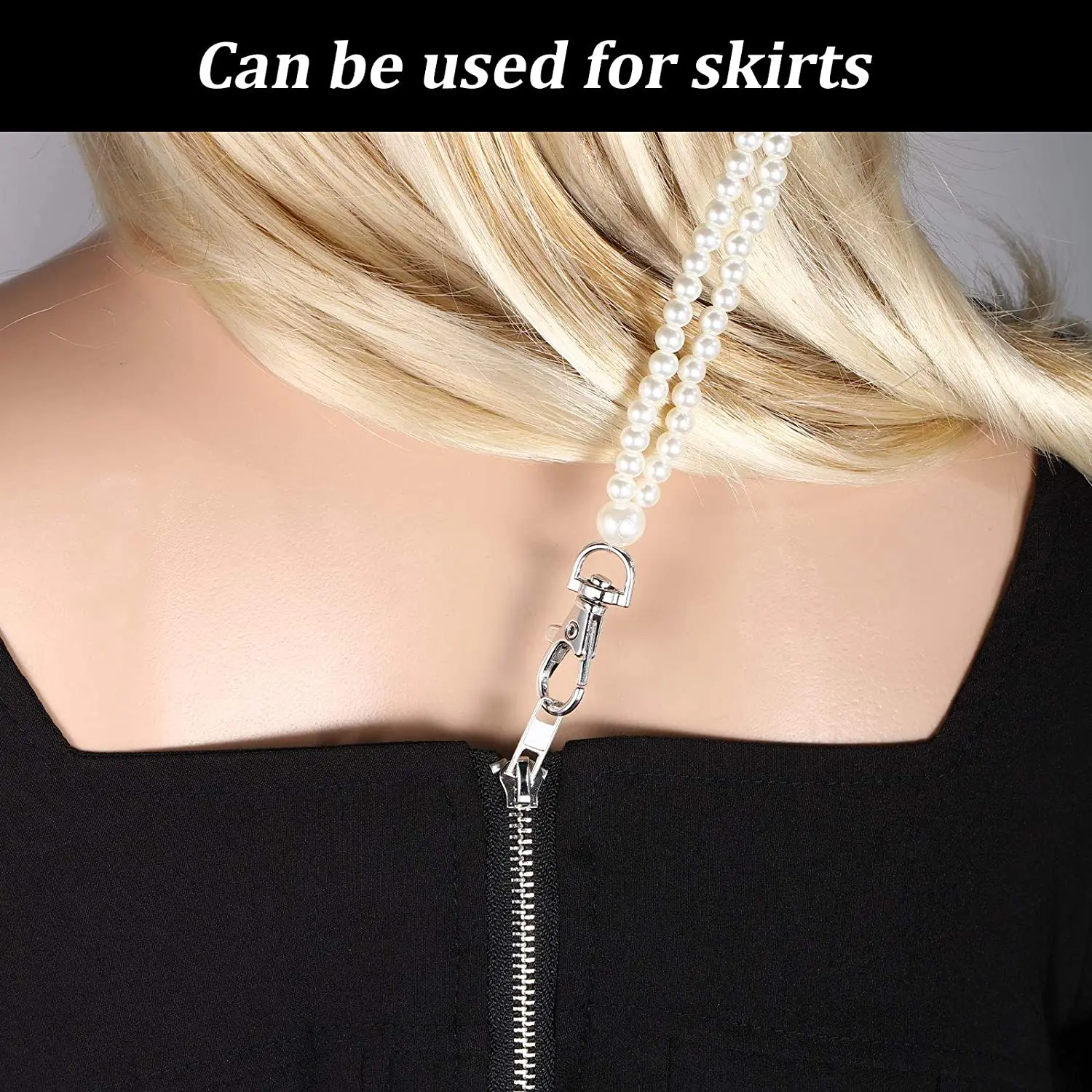 1Pcs Long Dress Zipper Helper Puller Women Necklace Zipping Up Down Dress  Boot Yourself Beaded Zipper
