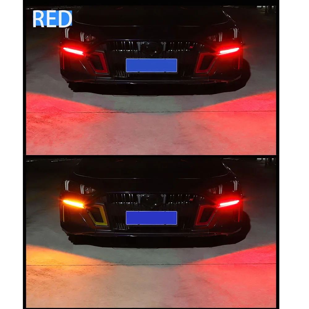 Headlight Led Strip YSY Led Car DRL Daytime Running Lights Strip Waterproof 12V Auto Headlight Sequential Turn Signal Yellow Flow Day Light Universal 2Pcs (34.5cm, Colorful And Yellow Black Light Led Strips