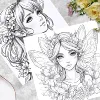 1PC Flower Fairy Coloring Book 26 Unique Pages For Adults & Teens - Self-painting Art Graffiti Anxiety Relief Perfect Gift 3