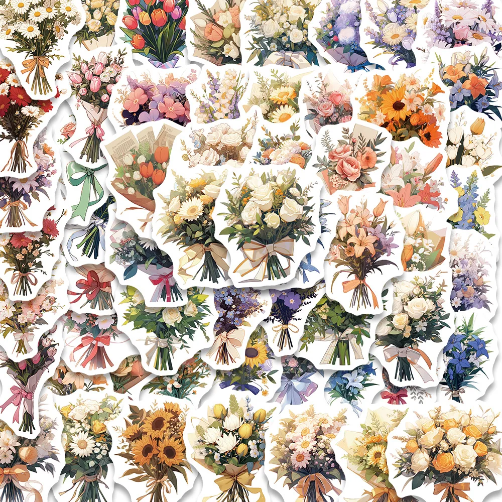 

10/30/50PCS New DIY Bouquet Animal Cartoon Personality Creative Computer Table Car Chair Decoration Waterproof Sticker Wholesale