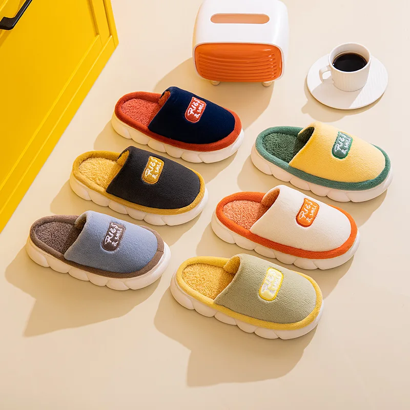 Fashion Artificial Plush Home Slippers Women Men Winter Indoor Fur Slippers Keep Warm Wool Slipper Lady Soft Home Shoes Flats