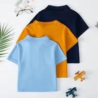 1/3 Pack enfants couleur unie POLO garçon beau mode T-shirt revers confortable demi manches fille Joker manches courtes 3