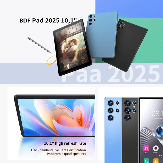 2025 10.1" Android Tablet Octa-Core 4GB RAM 64GB ROM 6