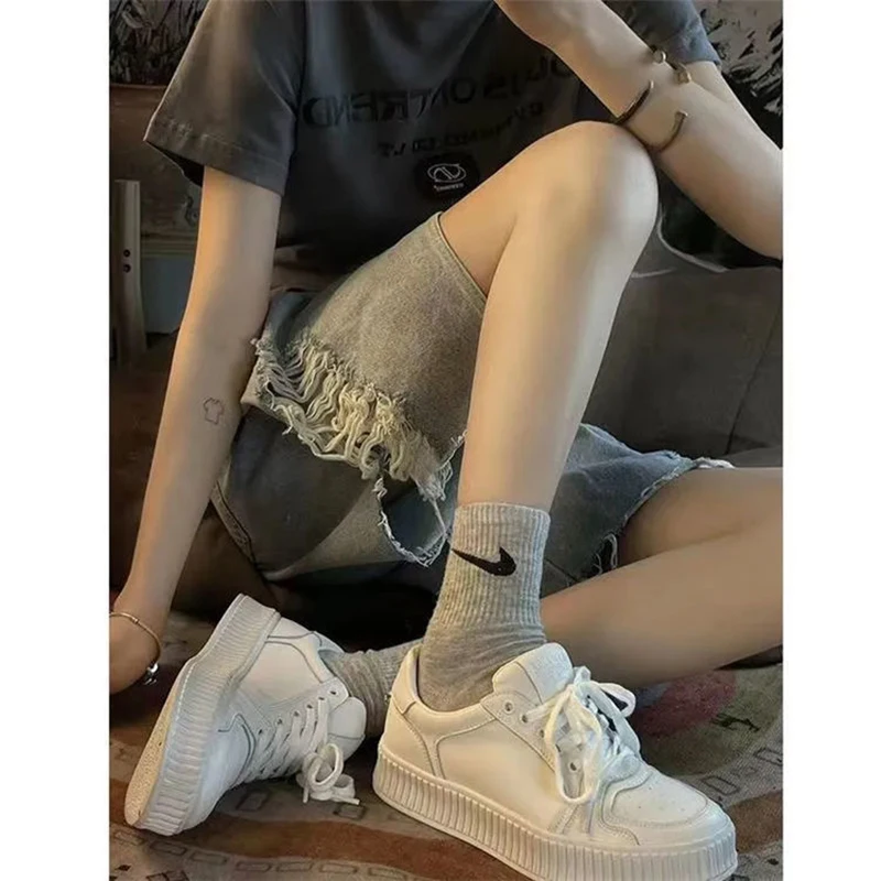 Vintage Irregular Ripped Bermuda Jeans Shorts Women High Street High Waist Wide Leg Hollow Out Denim Shorts Trendy Y2K 2024 New