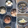 CAMPINGMOON S362 Outdoor Camping Picnic Steamer Picnic Portable Bowl and Pot Partition Steam Drawer Titanium Pot Campsite 3