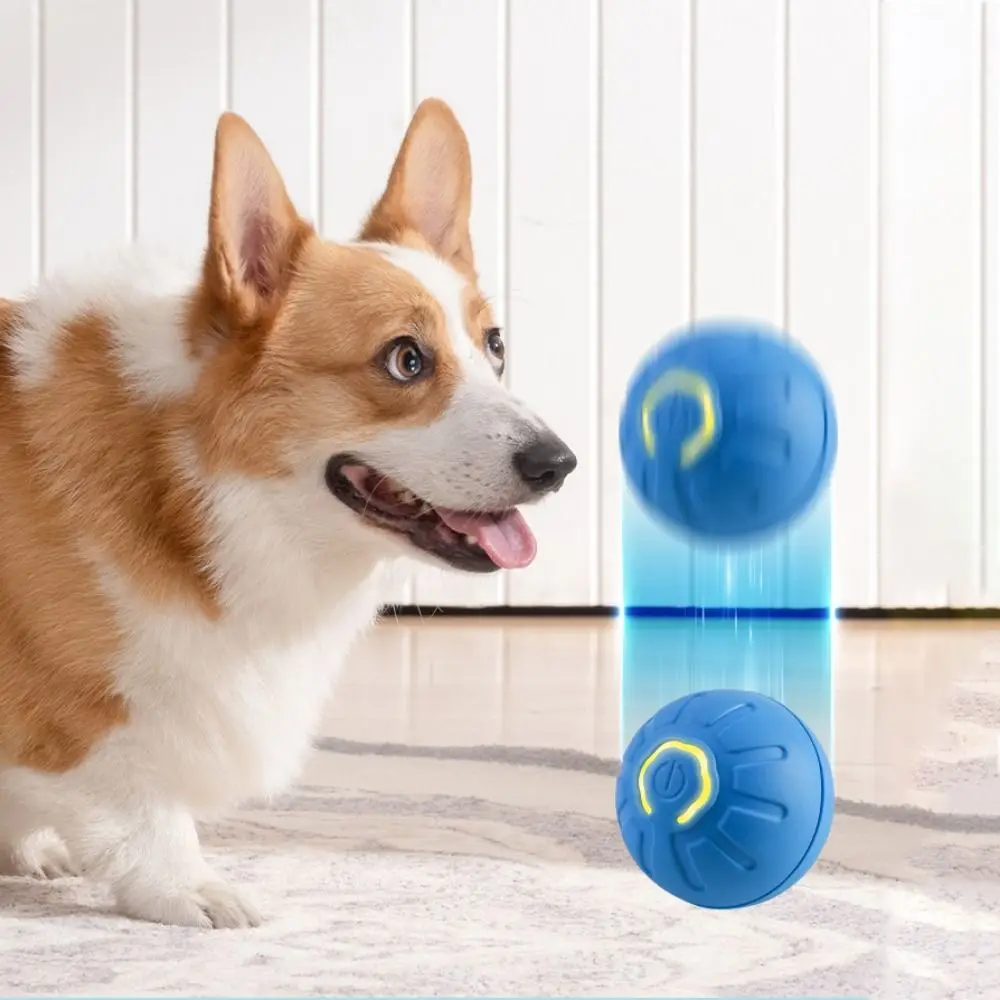 

Silicone Dog Gravity Jump Balls Rechargeable Bite Resistant Dog Automatic Rolling Ball Soft Smart Electronic Dog Toy Ball