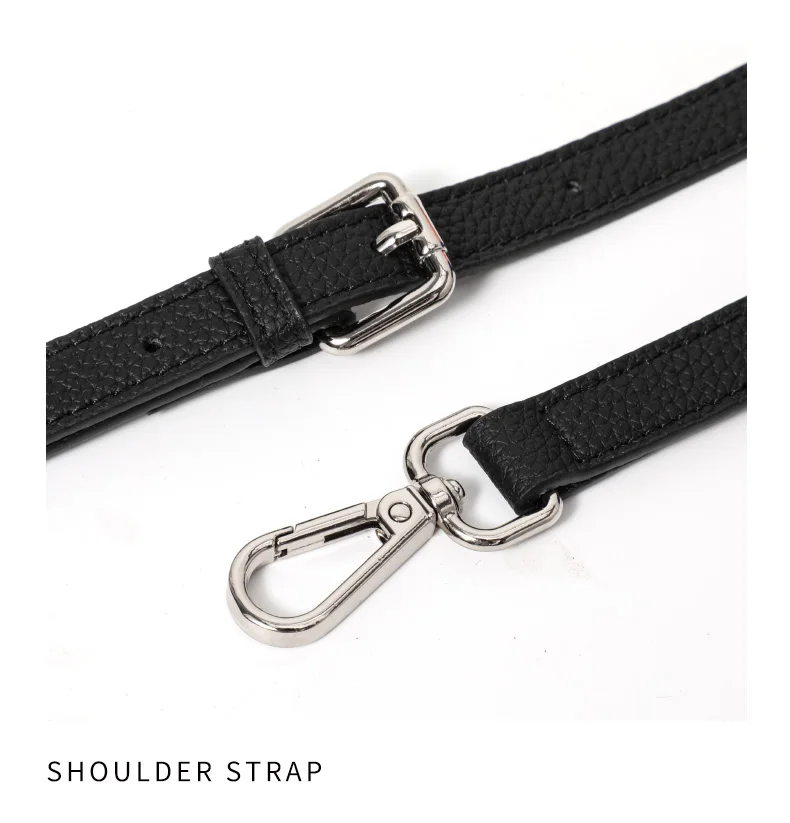 Damen-Umhängetasche aus echtem Leder mit Klappdeckel, schwarz, leicht, minimalistisch, Kettenriemen, Messenger-Tasche – Detail 14