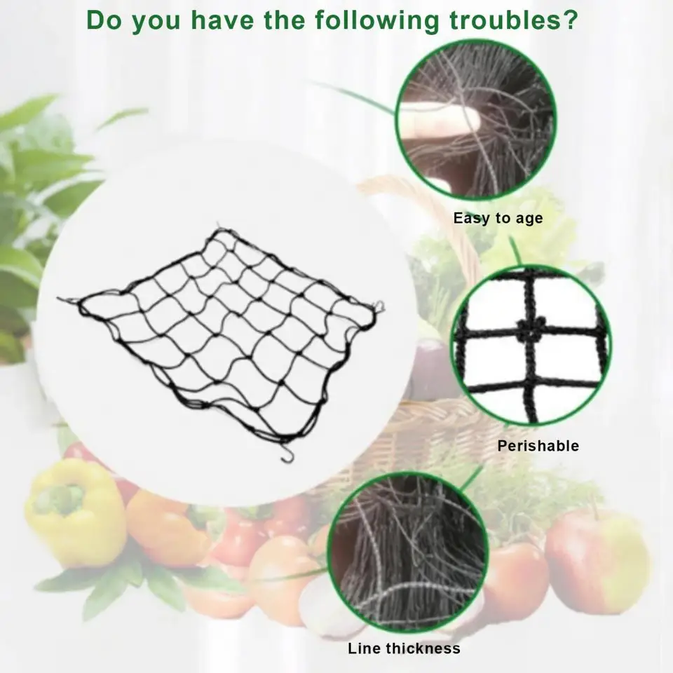 Filet Jardin Potager Treillis Jardin Filet à Ramer Avec Maillage Large Filets à Plantes Grimpantes Filets D'escalade Support Pour Concombres Tomat Recolte Légume Serres Balcons