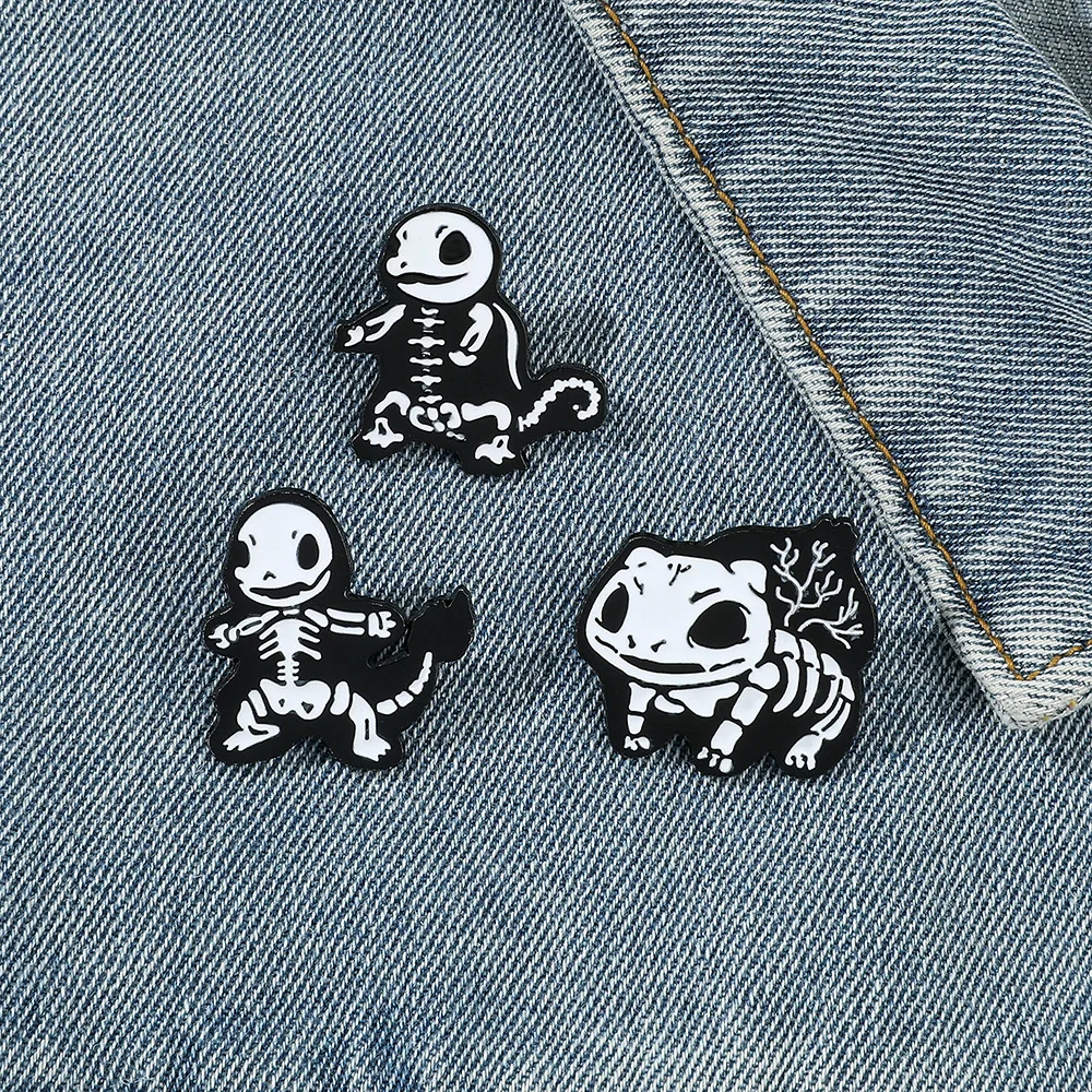 

1/5pcs Pokemon cartoon Kawaii Halloween skull anime figure Squirtle accessories decor brooch kids birthday chirstmas gift toys