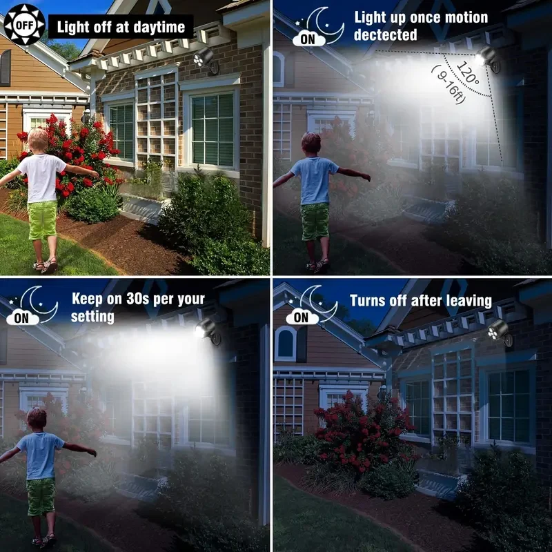 Motion Sensor Outdoor Lights Battery Motion Sensor Light Outdoor 6000K LED Spotlight Outdoor 8W 600 LM Security Lights for Ou