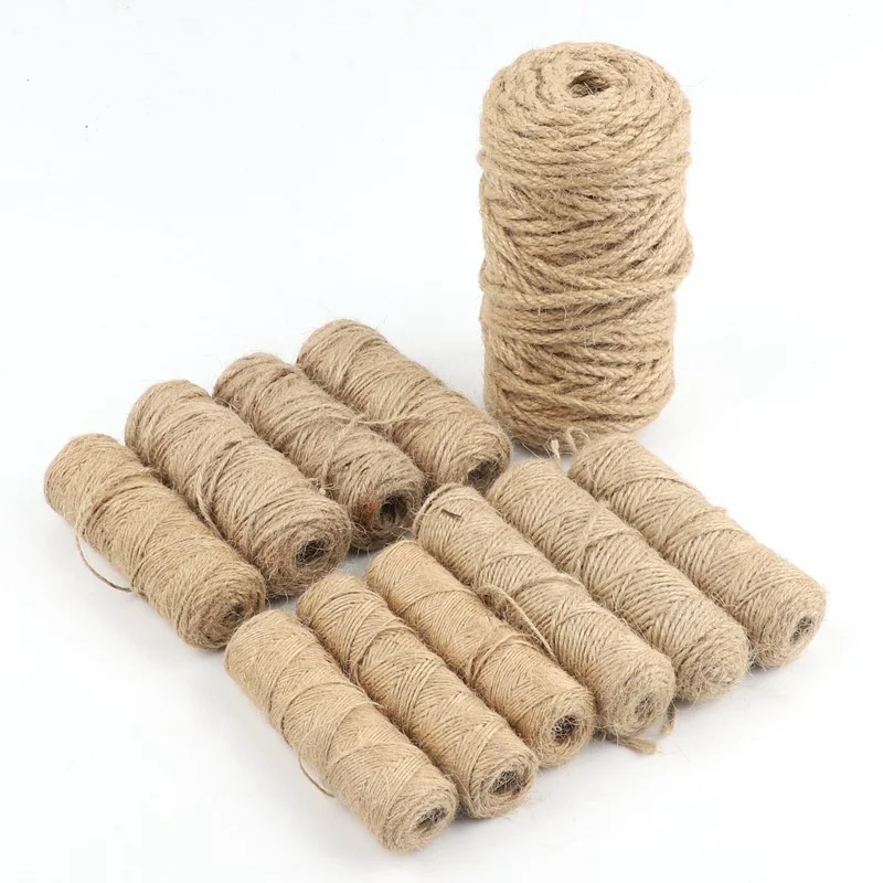 20~100Meters Diameter 1~5mm Natural Jute Hemp Rope Home Decoration Retro Style DIY Craft Cord Gift Wrapping Decorative Ropes jute rope