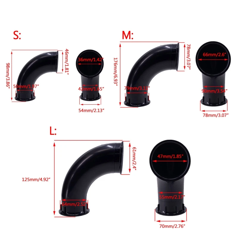 E65A Speaker Curved Guide Tube BASS Subwoofer Loudspeaker Inverted Tube Port Black