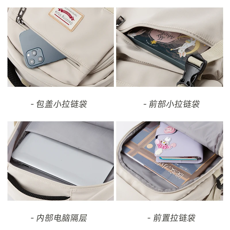 Women Backpack 2024 Waterproof Oxford for girls boys Teenager Schoolbag Large Capacity Multi-Pocket Travel Laptop Backpack 5