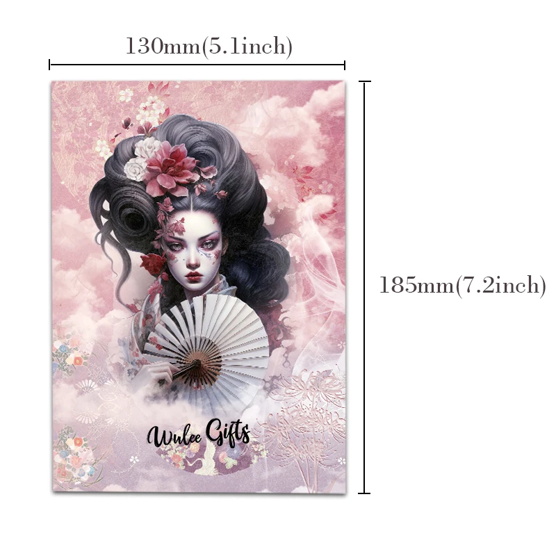 WuleeGifts 사쿠라 스크랩북 장식, 레트로 종이, 정크 저널, 황산 공예 종이, 오리지널 디자인, SS24052801, 8 개