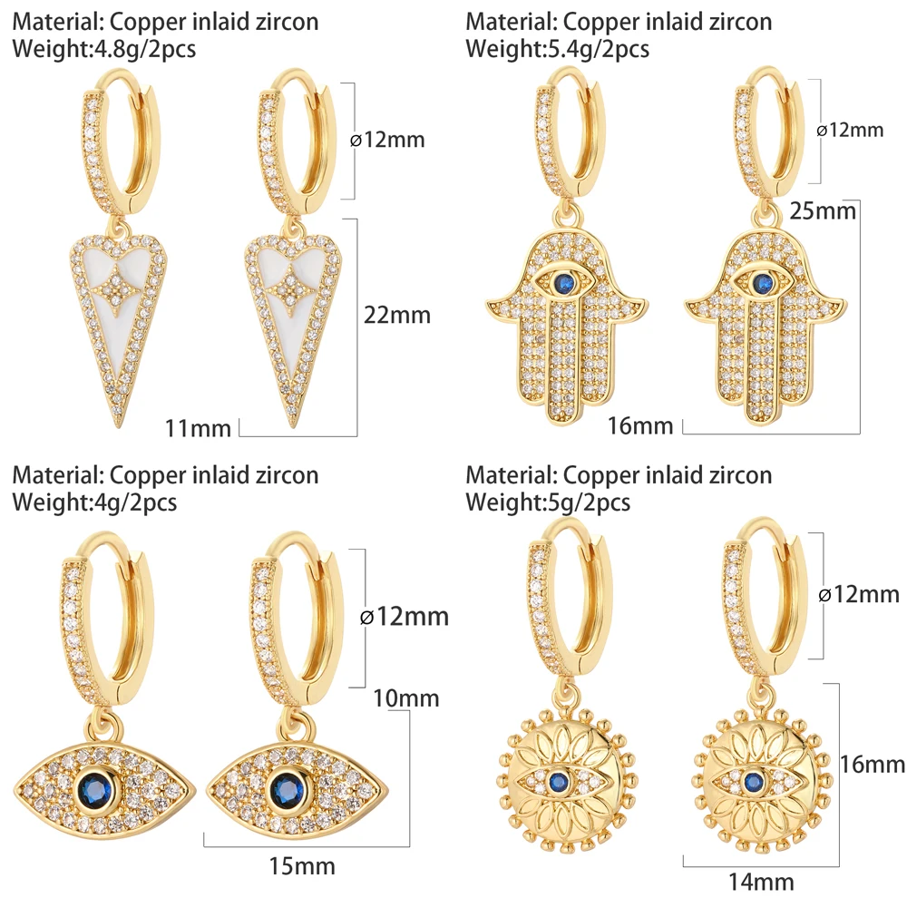 Boucles d'oreilles pour Femme - Acier inoxydable plaqué or - Boucles d' oreilles avec