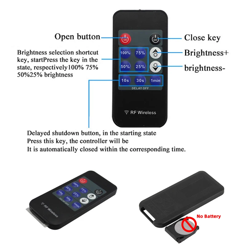 LED Single Color Dimmer DC 12V 24V 8A and 3 / 11 Button RF Wireless Remote for 5050 2835 Strip Lights Brightness Dimming Contros