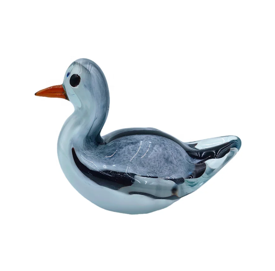 

Hand Blown Art Europe Folk Art Murano Glass Seagull Ornament Colored Glass Bird Figurine Craft Home Decoration for Business Gift