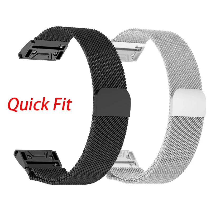 

20mm 22mm 26mm Metal Strap For Garmin Fenix 7 7S 7X 6 6X Pro 5 5X Plus 3 HR Wrist Band Quick Fit Release Magnetic Loop Bracelets