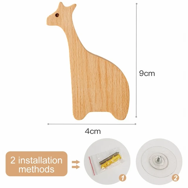 Animal-Shaped Wooden Wall Hook for Cute Room and Home Decor