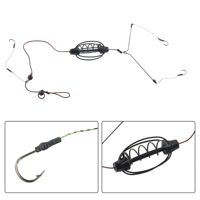 Carp Fishing Feeder Fishing Baits/Cages Hook Rig Set Inline Method Feeder  Tackle