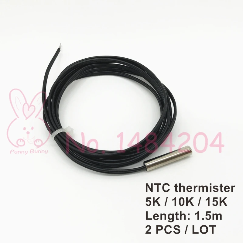 Sensor de temperatura del Termistor NTC 10K, 10K OHM sonda NTC de 5mm x 25mm, cable impermeable de 1,5 m, 2 piezas|Instrumentos de temperatura| - AliExpress