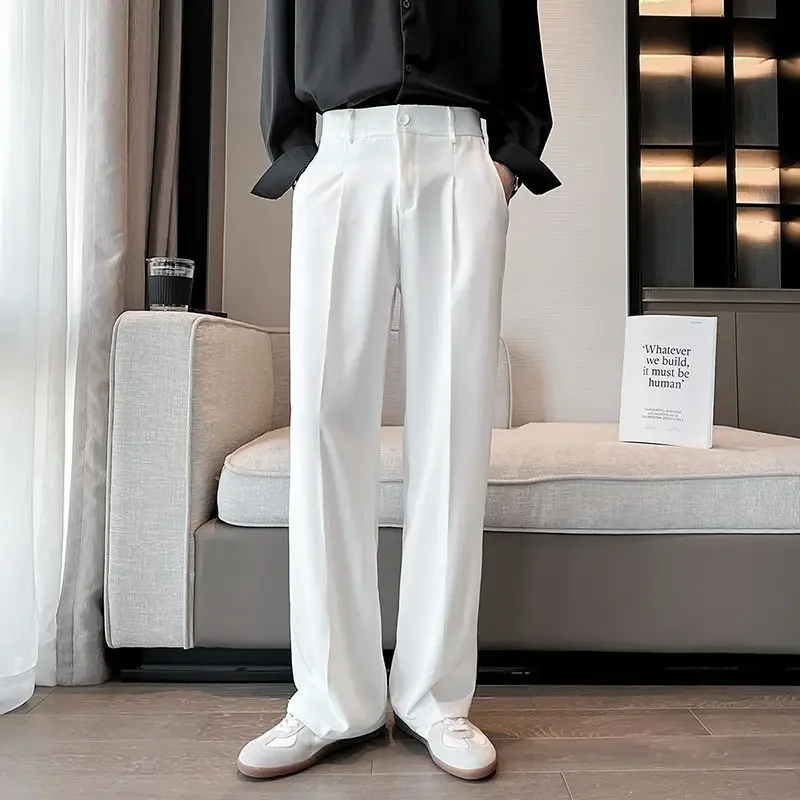 thumbnail image 1 of Pantalones de trabajo para hombre, holgados, de talla grande, para oficina, para primavera, estilo coreano, reseñas, muchos pantalones clásicos, 1 of 5