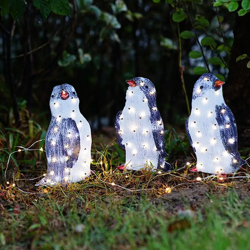 

LED Penguin Garden Lights Outdoor Light Penguin Animal Unique Pixie Lamps Waterproof Lamp Decorations Ornament Christmas La E2I3