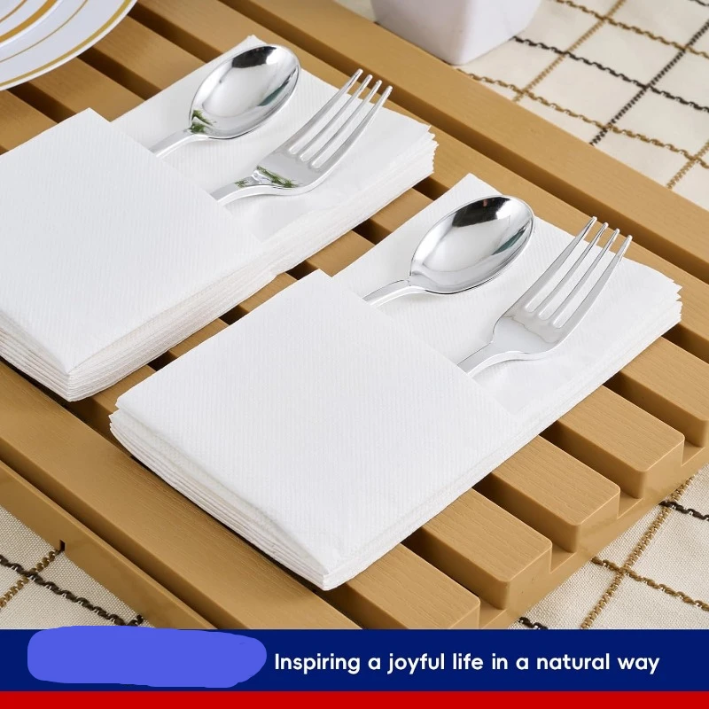 Disposable Paper Soft Bathroom Napkins 200 Pack for Guests 2-Ply White Paper Hand Towels for Halloween Wedding Thanksgiving