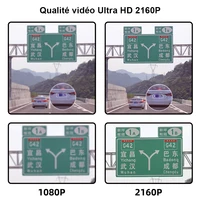 Dashcam 4K Mini Enregistreur Vidéo de Voiture avec GPS et Wi-Fi, Double Objectif 1080P, Caméra de Recul, Vision Nocturne, Boîte Noire, Surveillance de Stationnement 24h/24 4