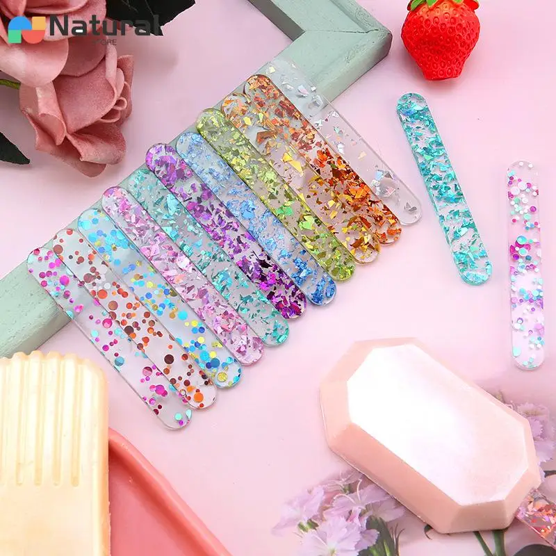 10pcs Food Grade Acrylic Ice Cream Sequin Sticks New Summer Homemade Popsicle Accessories Reusable Creative Kitchen Model Stick