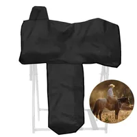 600D Oxford Cloth High Elasticity Dust-proof Saddle Cover Black Saddle Cover for Storage of Horse Gear Dust-proof  Horse Saddle 1