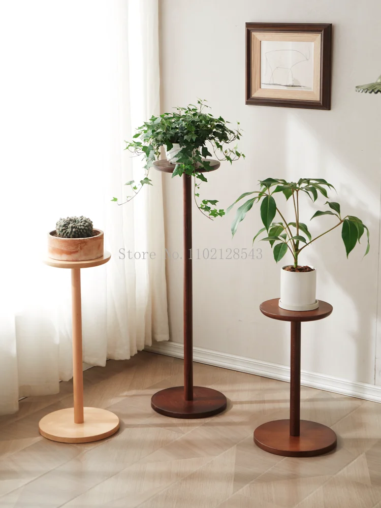 

Small Durable Wood Planter Pot Trays Flower Pot Rack Floor Standing Bonsai Holder Home Garden Indoor Display Plant Stand