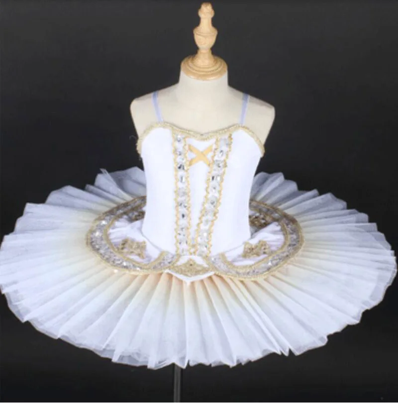 

Performance Ballet Dance Skirt Girls High Qualiy Elegant Ballet Swan TuTu Clothing Children White Show Ballet Dance Skirt