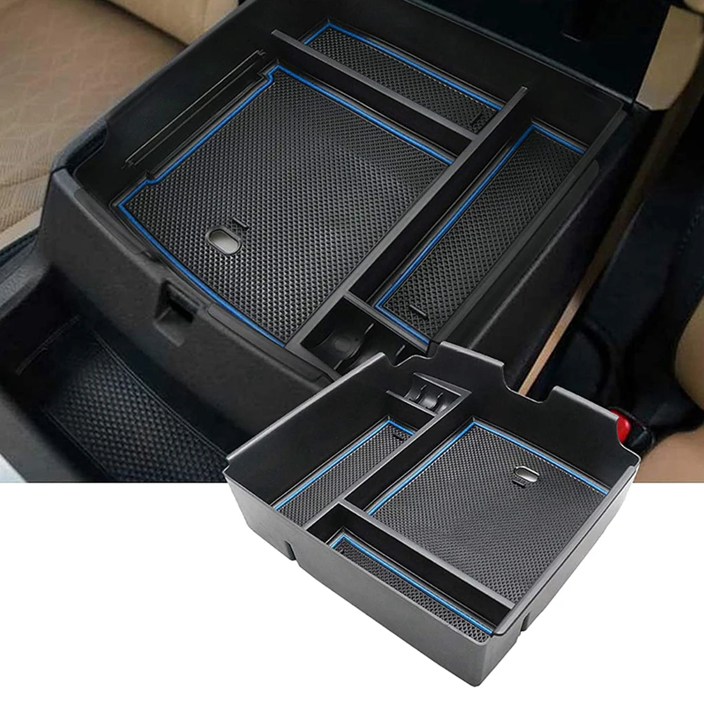 

1pc Car Armrest Glove Storage Box ABS Black Blue For Kia Carnival KA4 22 Front Floor Console Storage Rack Interior Accessories