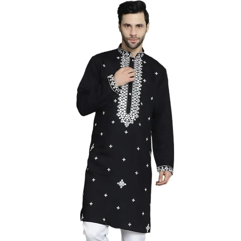 2026-Version des muslimischen Robe-Persönlichkeits im Nahen Osten-Stil, bronziert, mittellanges Langarmhemd, muslimisches Hemd, nationaler Stil – Detail 13