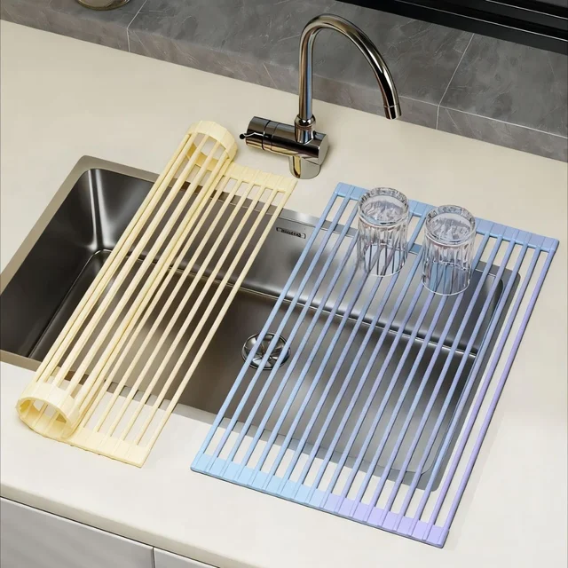 Silicone Roll-Up Dish Drying Rack 5