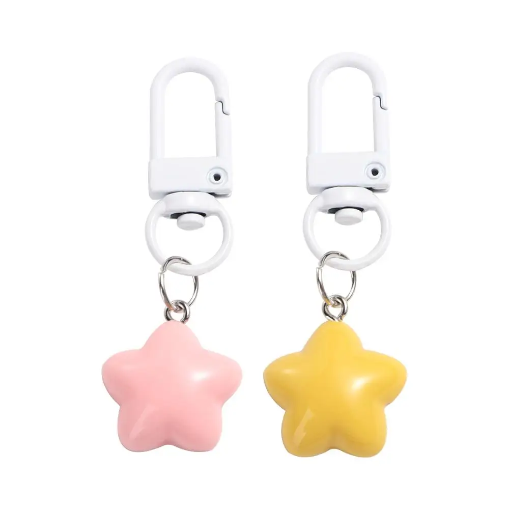 Cute Stars Yellow Pink Stars Keychain Chubby Soft Chubby Milk Yellow Star Keychain Pentagram Yellow/Pink Home Decoration