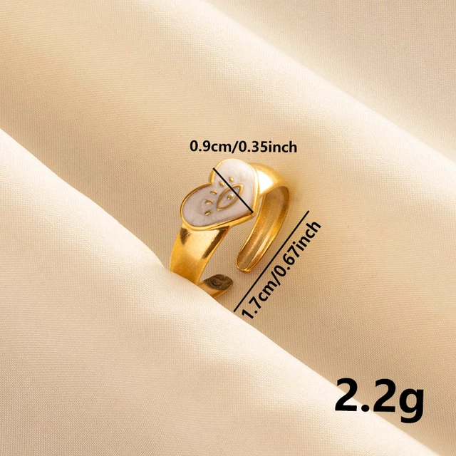 Bagues ouvertes bohème en émail blanc, couleur or, luxe, irrégulier, en acier inoxydable, réglable, bijoux de charme pour femmes, cadeaux