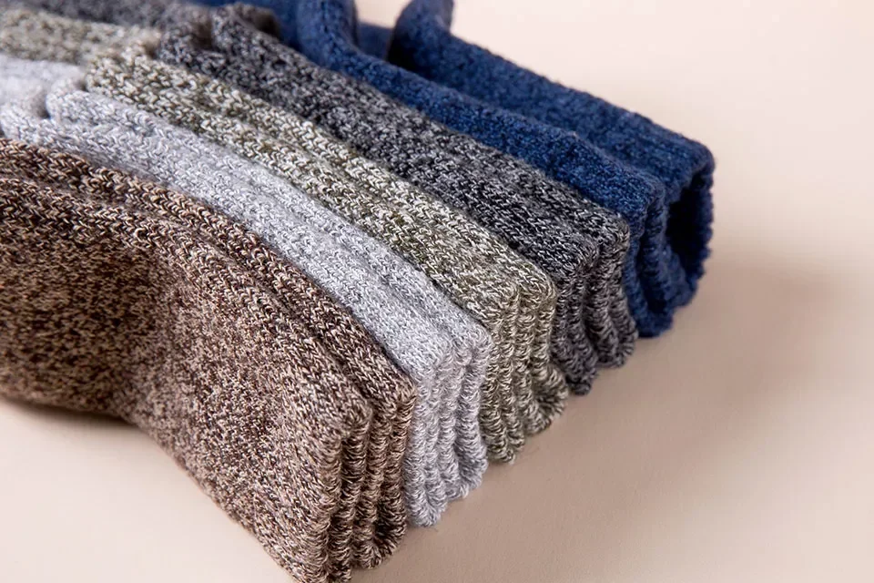 Mens Winter Merino Wool Socks - Thick Warm Cashmere 3 Pair Set