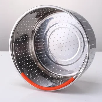 3/6/8L Stainless Steel Steamer Basket Instant Pot Accessories Instant Cooker with Silicone Covered Handle Draining Steam Basket