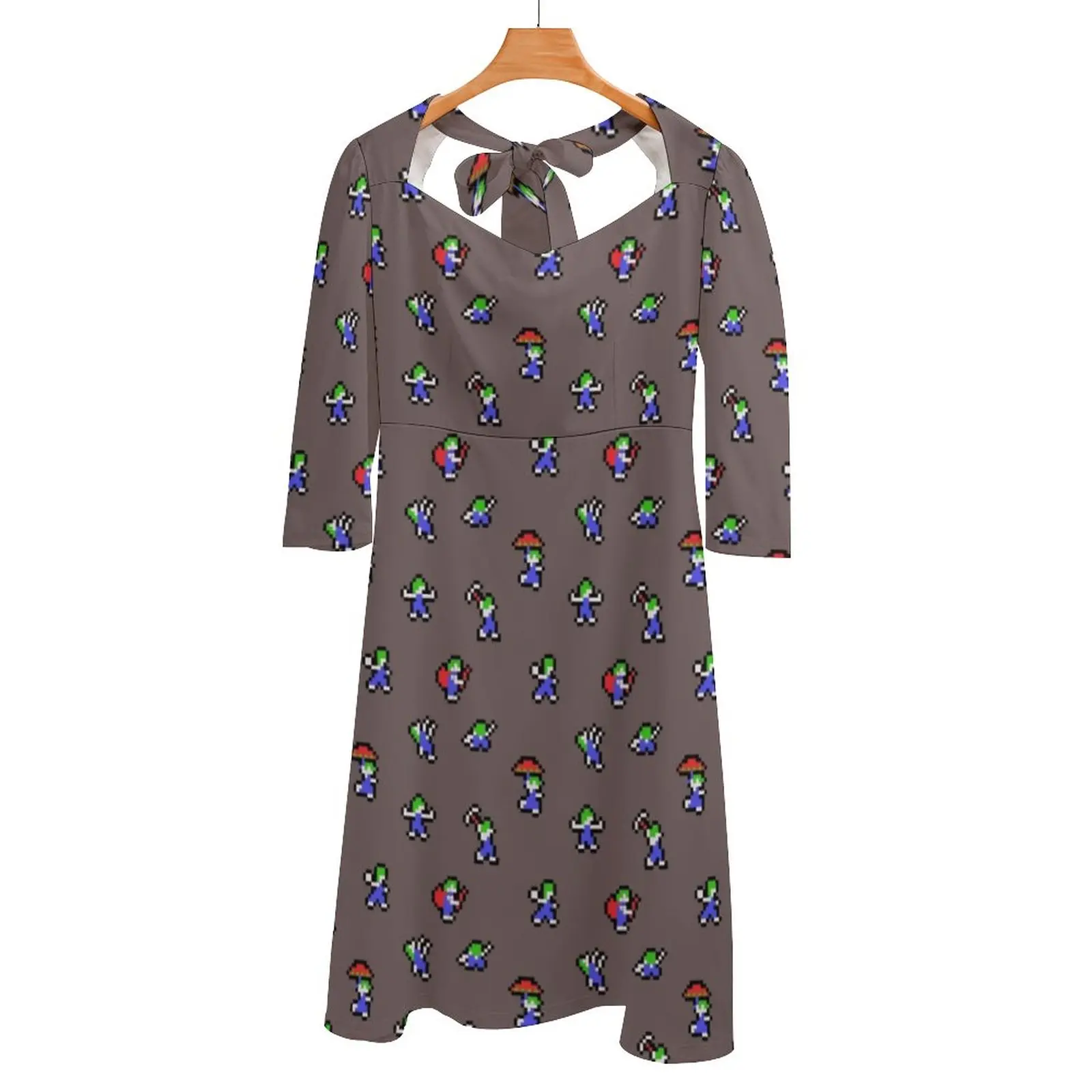 Lemmings Back Lacing Backless Dress Square Neck Dress Abiti Da Sera Midi Sexy Dress Game 8Bit Commodore Amiga Dma