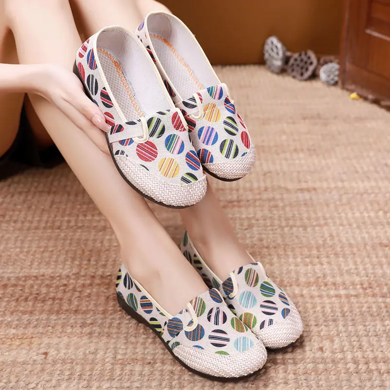Lafer-zapatos planos de tela para Mujer, Zapatillas informales coreanas de Lona, informales, 2023