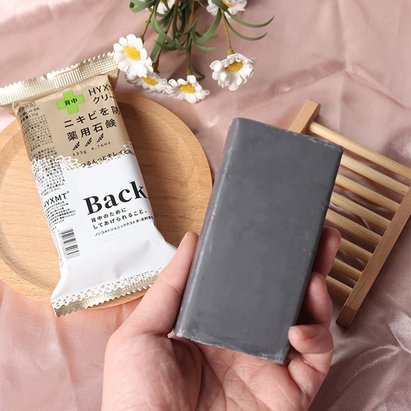 Back Chest Acne Treatment Bamboo Charcoal Soap 140g Skin Cleaning Body