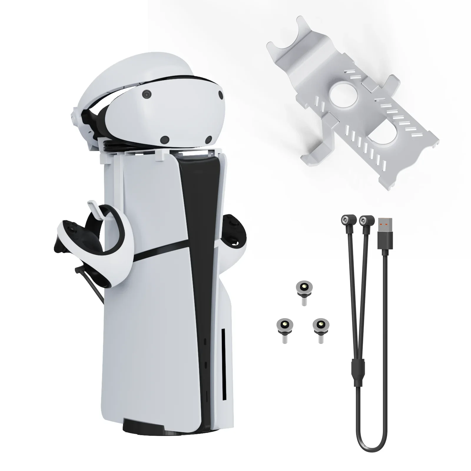 Supporto Per Controller Per Supporto Per Cuffie Con Set Di Cavi Di Ricarica Magnetici 2 In 1 Per Controller P5/P5 Slim/P5-Vr2 Supporto Per Gancio Pieg