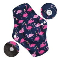 [LECY ECO LIFE]Reusable cloth menstrual pads bamboo charcoal fleece inner lady Flamingo printed waterproof Mummy pads for Women 2